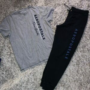 Aeropostale T-Shirt and Black Joggers bundle set 2 piece men’s medium